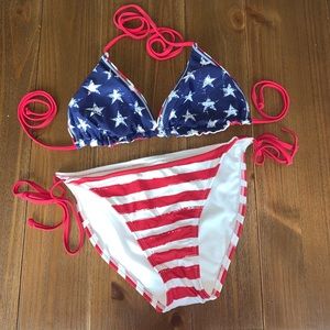 Patriotic string bikini reversible top 🇺🇸